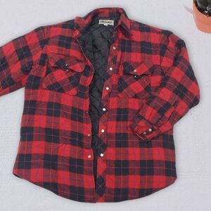 MARK'S Thick Cozy Red Quilted Shirt Jacket